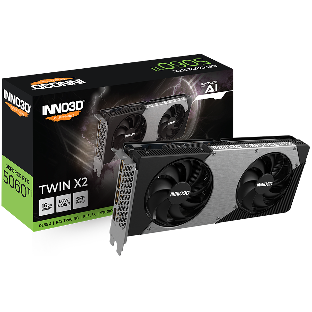 Videokarte INNO3D GEFORCE RTX 5060 Ti 16GB TWIN X2 (N506T2-16D7-191073N) - foto 2