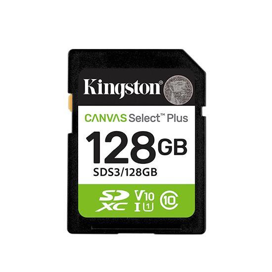 Atmiņas kartes Kingston’s Canvas Select Plus SD  SDS3/128GB