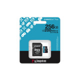 Atmiņas kartes Kingston Technology 256GB microSDXC 200MB/s Card + Adapter Black (SDCG4/256GB)
