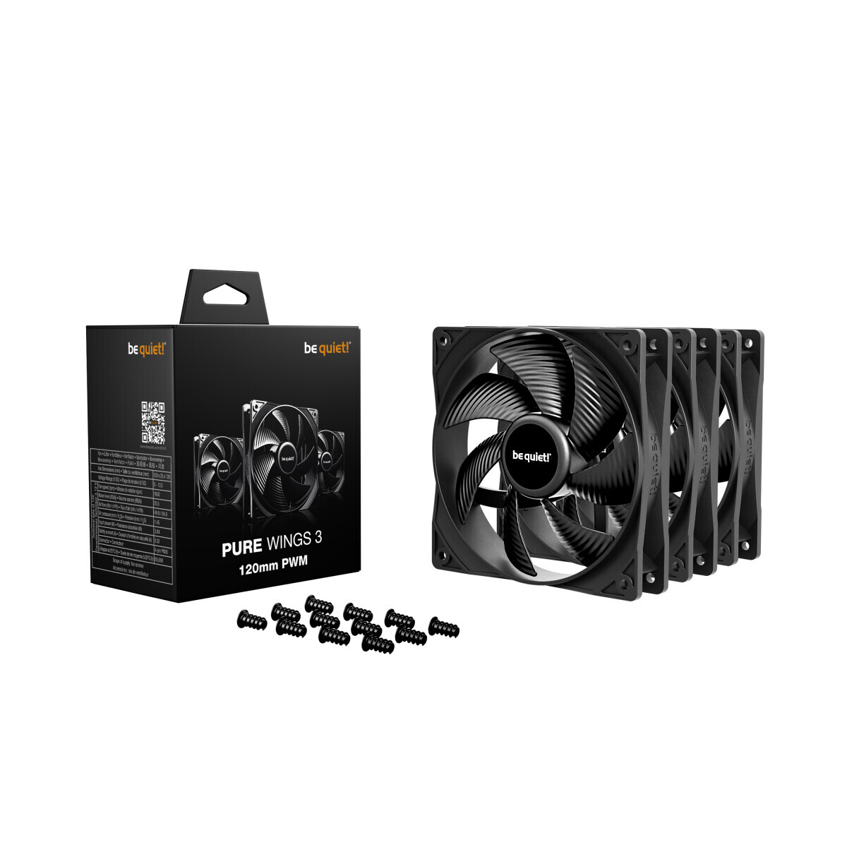 Korpusa dzesētājs Pack of 3 Be Quiet! Pure Wings 3 PWM case fans 12cm (BL141) - foto 3