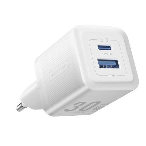 Lādētājs VENTION FEQW0-EU 30W USB/2P WHITE