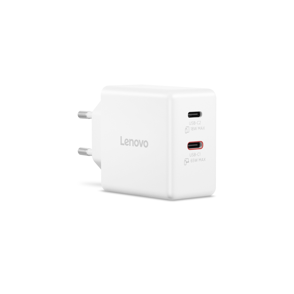 Barošanas adapteris Lenovo Dual USB C 65W GaN Charger USB C (G0A6065WEU) - foto 2