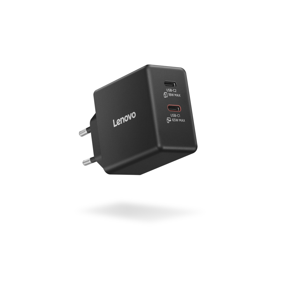 Barošanas adapteris Lenovo Dual USB C 65W GaN Charger  USB C (G0A6065BEU) - foto 4