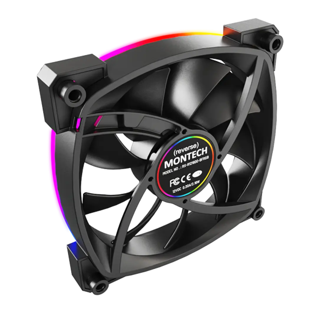 Korpusa dzesētājs Montech RX120 RGB 120mm Black (RX120PWMBLACK) - foto 4