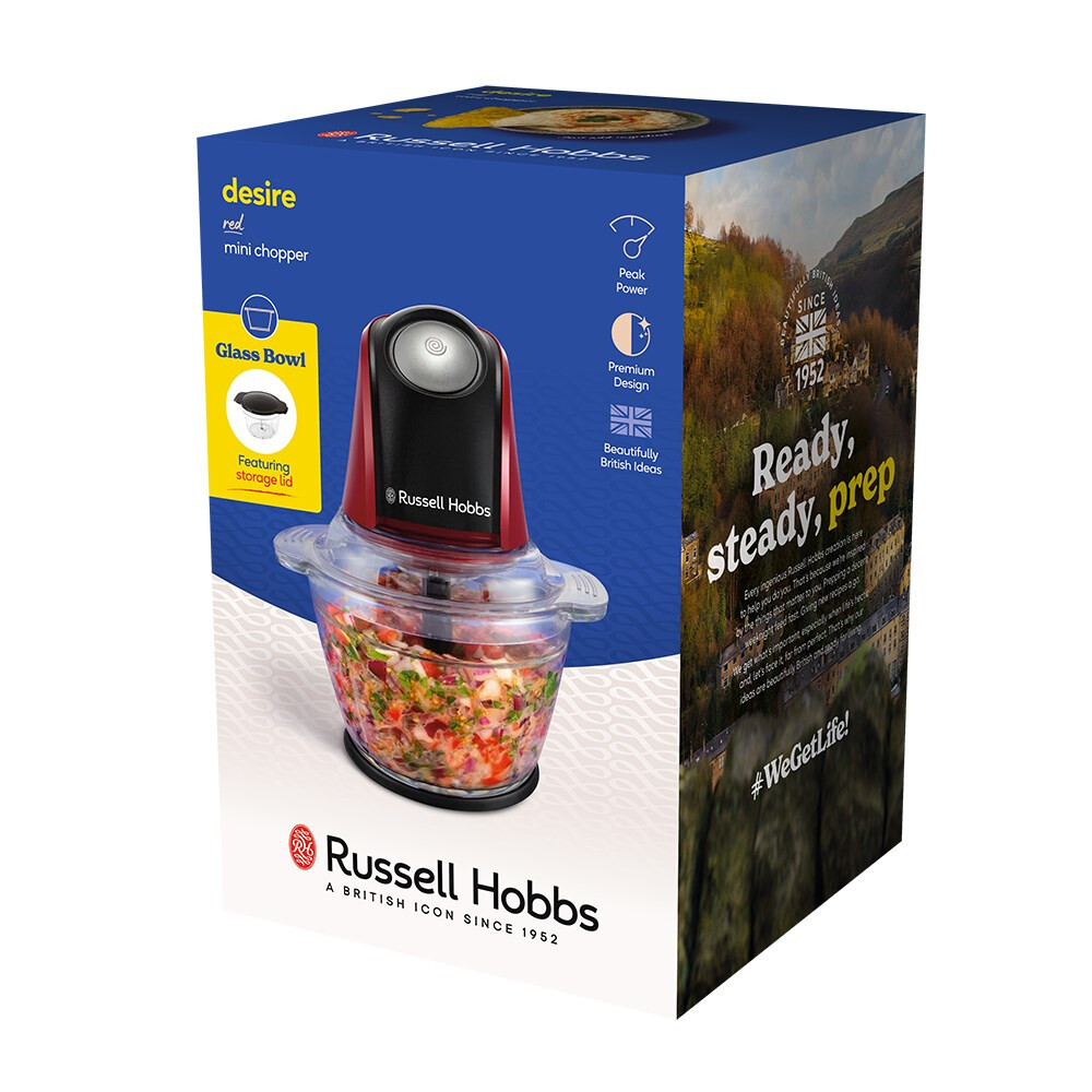 Blender Russell Hobbs 27130-56 Electric Food Chopper Black and Red - foto 3