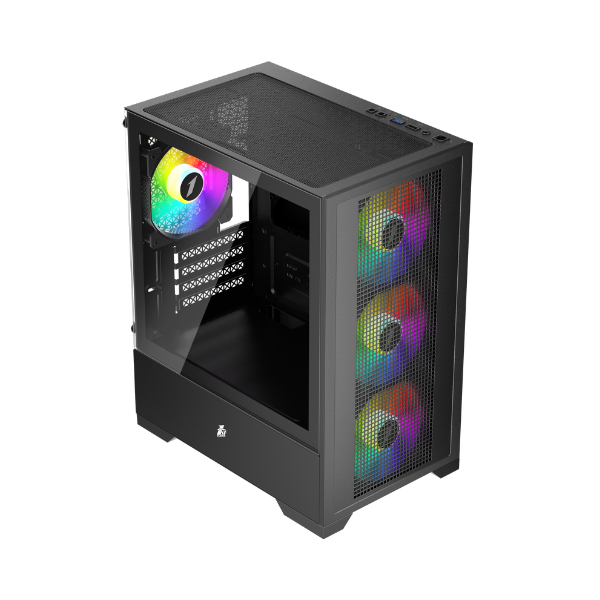 Datoru korpuss 1stPlayer Go2 Black (Go2-BK-4F7) - foto 5