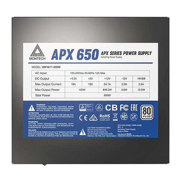 Barošanas bloks Montech APX 650 650W Black (APX650) - foto 4