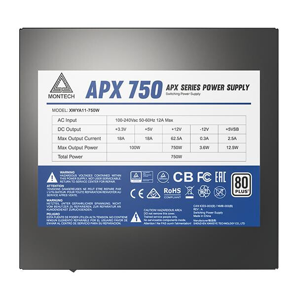 Barošanas bloks Montech APX 750W 750W Black (APX750)