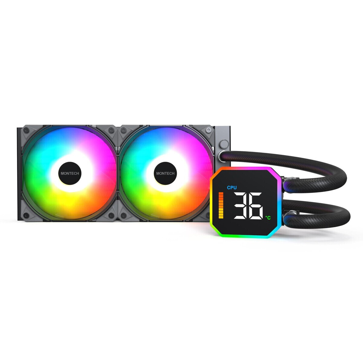 Procesoru dzesētājs Montech HyperFlow Digital 240 Black (HYPERFLOW DIGITAL 240 (B)) - foto 3