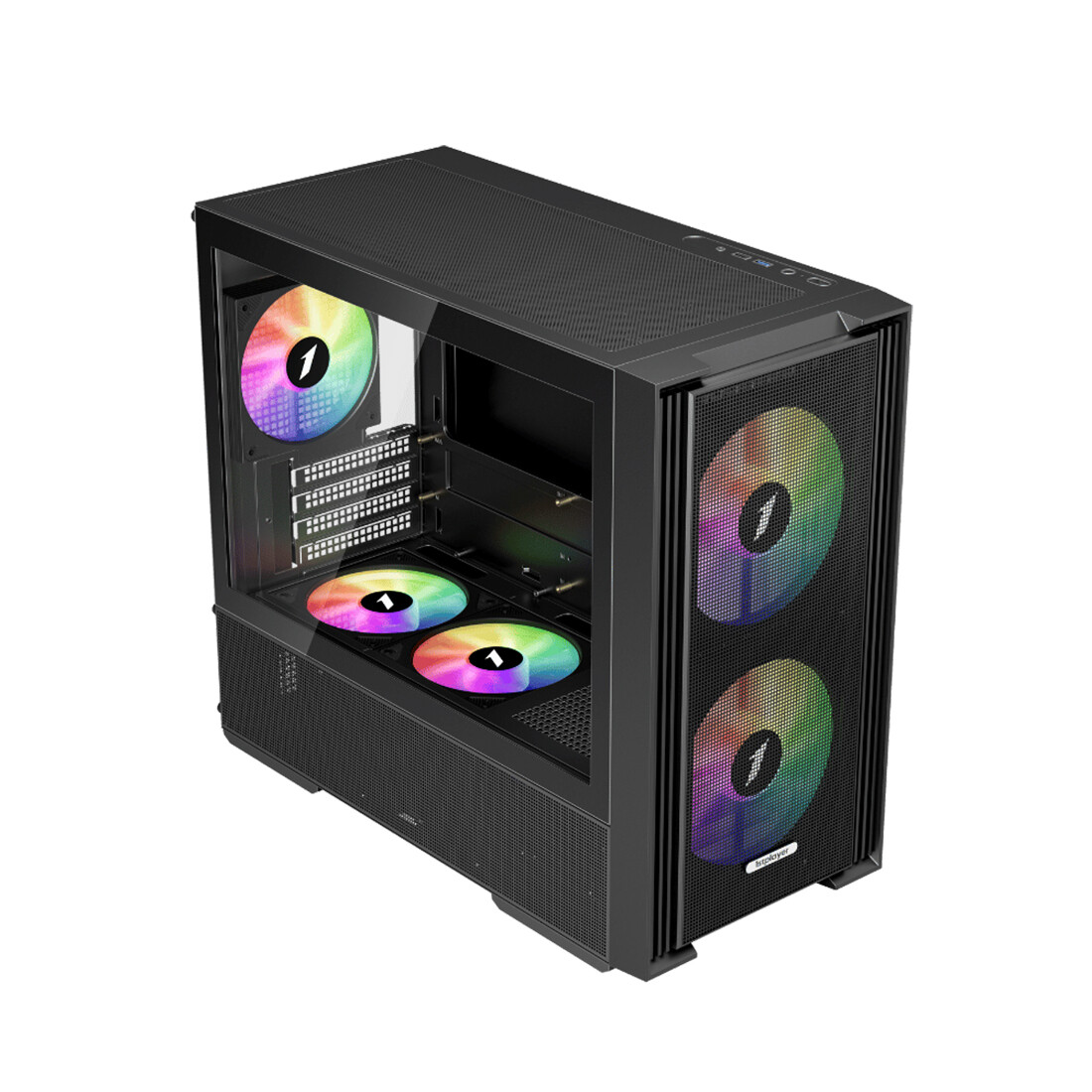 Boitiers PC 1stPlayer AU6 ARGB Micro ATX Black (AU6-BK-2FA7-14-2FA7R-1FA7) - photo 3