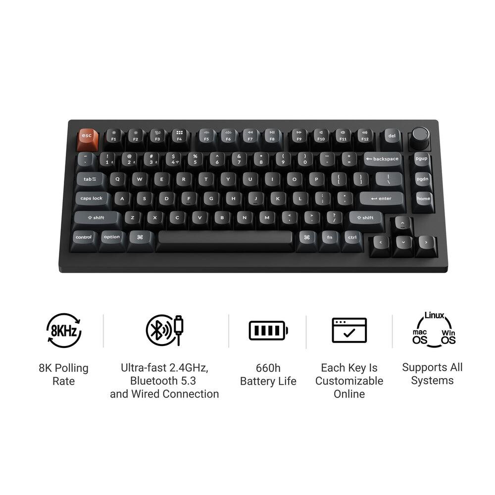 Tastatūra KEYCHRON WRL V1 ULTRA/BLACK (V1U-D3) - foto 2