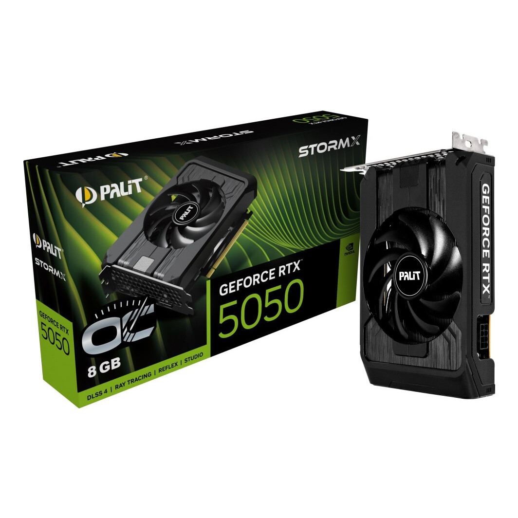 Videokarte Palit GeForce RTX 5050 StormX OC NVIDIA 8GB GDDR6 Black (NE65050T19P1-GB2070F) - foto 2