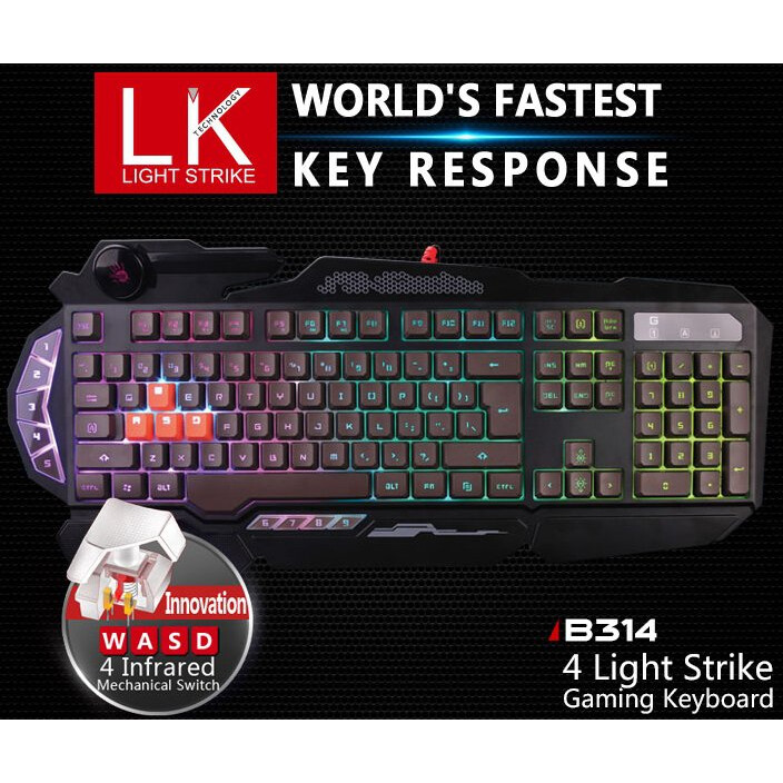 Tastatūra A4Tech Bloody B314 Black - foto 2