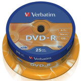Disks DVD-R Verbatim 4.7Gb 16x Cake Box (25pcs) (43522)