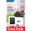Carte mémoire 64GB MicroSD SanDisk Ultra + SD adapter (SDSQUNR-064G-GN3MA)