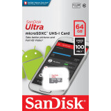 Carte mémoire 64GB MicroSD SanDisk Ultra (SDSQUNR-064G-GN3MN)
