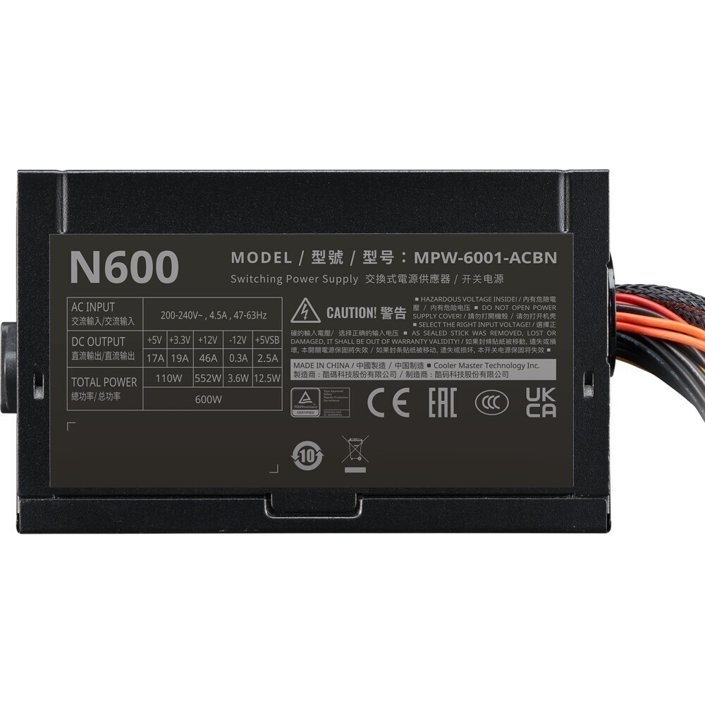 Alimentation électrique 600W Cooler Master Elite NEX N600 (MPW-6001-ACBN-BEU) - photo 2