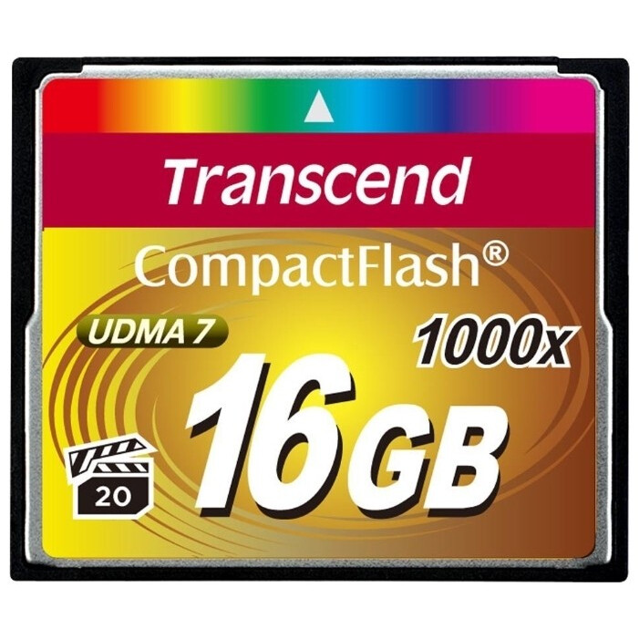 Atmiņas kartes 16Gb Compact Flash Transcend 1000x (TS16GCF1000)