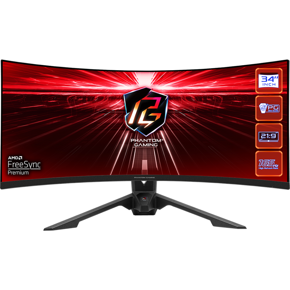 Moniteur ASRock 34" Phantom Gaming PG34WQ15R3A