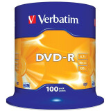 Disks DVD-R Verbatim 4.7Gb 16x Cake Box (100pcs) (43549)