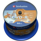 Disks DVD-R Verbatim 4.7Gb 16x Cake Box Printable (50pcs) (43533)