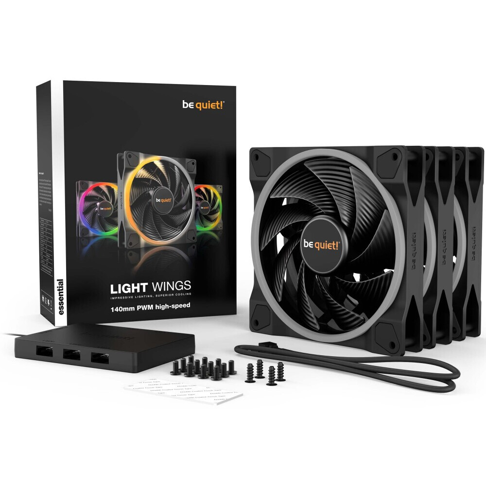 Ventilateur de boîtier Be Quiet Light Wings 140mm PWM High Speed, 3 pcs - BL079 - photo 2