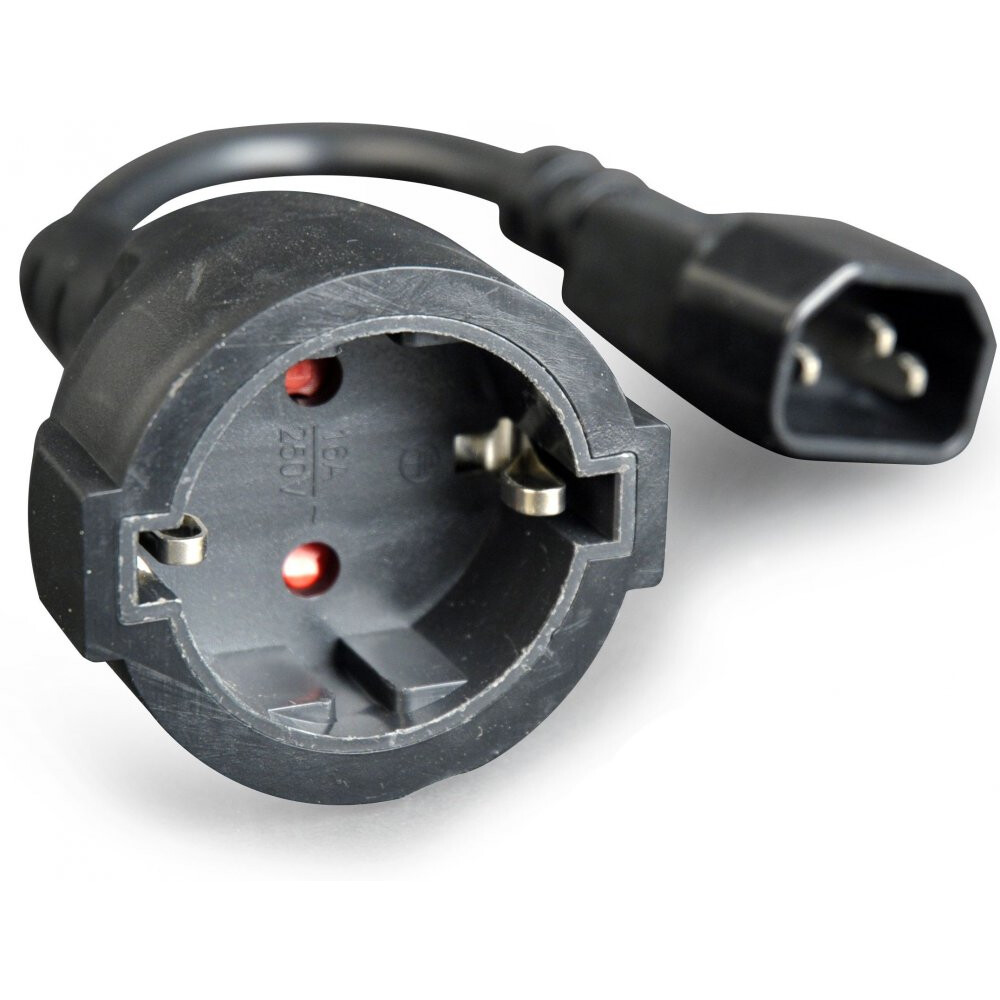 Barošanas adapteris GEMBIRD Schuko - IEC-320-C14, 0.15m (PC-SFC14M-01)