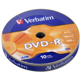 Disks DVD-R Verbatim 4.7Gb 16x AZO matt silver (10pcs) (43729)