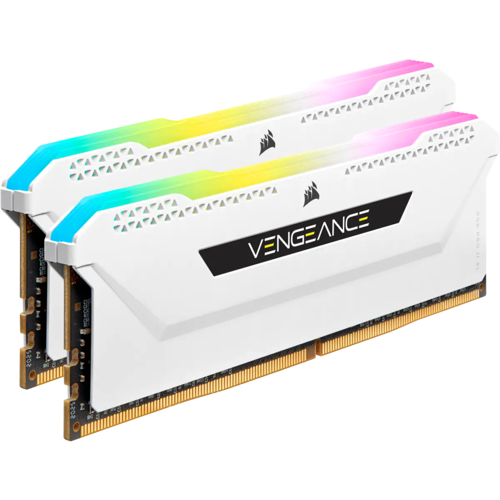 Mémoire vive 32GB DDR4 3200MHz Corsair Vengeance RGB Pro SL (CMH32GX4M2E3200C16W) (2x16GB KIT) - photo 2
