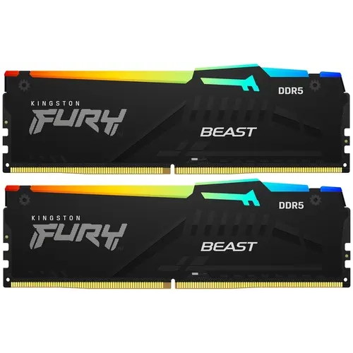 Mémoire vive 64GB DDR5 5600MHz Kingston Fury Beast RGB (KF556C40BBAK2-64) (2x32GB KIT)