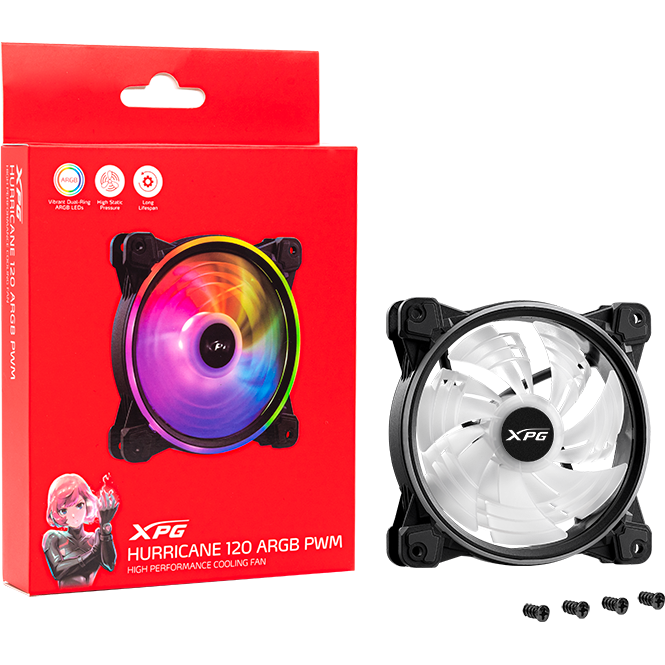Ventilateur de boîtier ADATA XPG HURRICANE 120 PWM ARGB Black - HURRICANE120ARGBPWM-BKCWW - photo 2