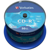 Disks CD-R Verbatim 700Mb 52x Cake Box DataLife (50pcs) (43351)