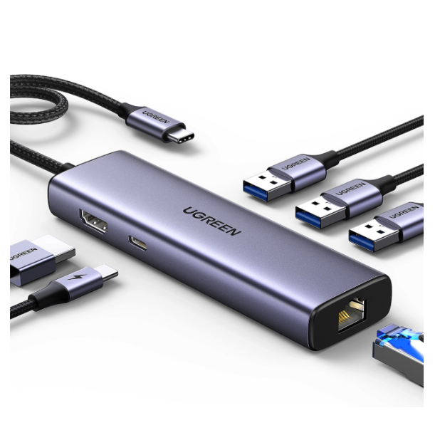 station d'accueil UGREEN 6-in-1 USB-C Grey (CM512) - 15598 - photo 3