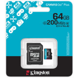 carte mémoire 64GB MicroSD Kingston Canvas Go! Plus + SD adapter (SDCG4/64GB)