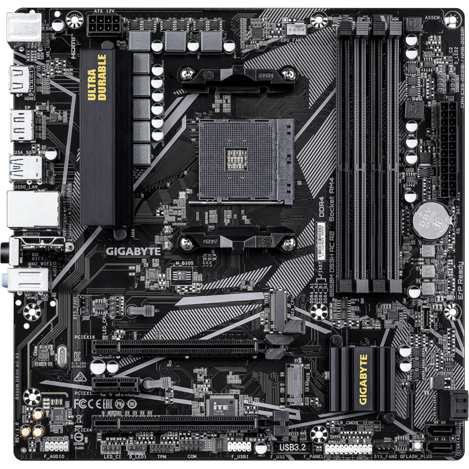 Carte mère Gigabyte B550M DS3H AC R2