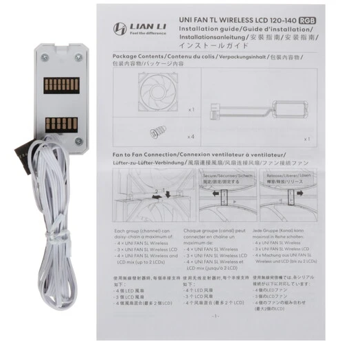 ventilateur pour boîtier Lian Li UNI Fan TL Wireless LCD 120 Reverse Blade White - G99.12RTLLCD1W1W.R0 - photo 6