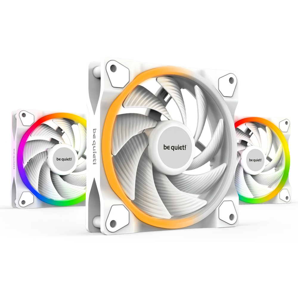 Ventilateur de boîtier Be Quiet Light Wings White 120mm PWM (3 pcs) - BL100