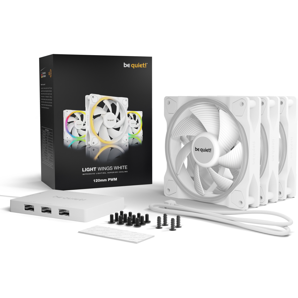 Ventilateur de boîtier Be Quiet Light Wings White 120mm PWM (3 pcs) - BL100 - photo 5