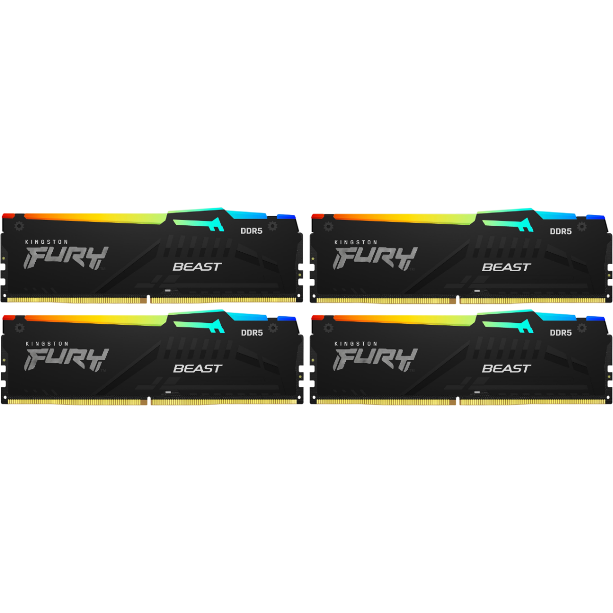 Mémoire vive 64GB DDR5 6000MHz Kingston Fury Beast RGB (KF560C40BBAK4-64) (4x16GB KIT) - photo 2