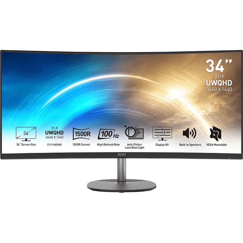 Moniteur MSI 34" PRO MP341CQ - 9S6-3PB2CT-002