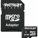 La carte mémoire 32Gb MicroSD Patriot LX + SD adapter (PSF32GMCSDHC10)