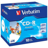 Disks CD-R Verbatim 700Mb 52x DataLife+ Jewel Case Printable (10pcs) (43325)