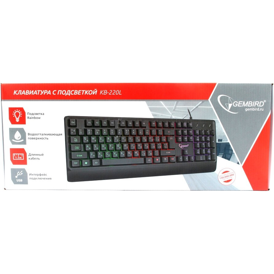 Tastatūra Gembird KB-220L Black - foto 3