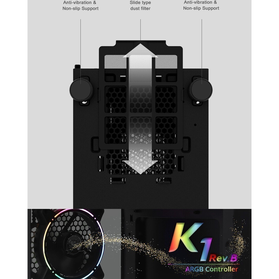 Datoru korpuss Zalman K1 Rev.B Black - foto 6
