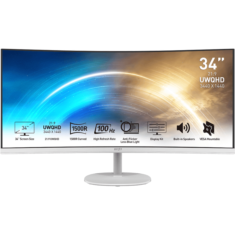 Moniteur MSI 34" PRO MP341CQW - 9S6-3PB2CT-007