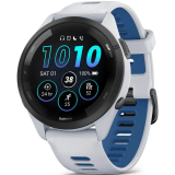 montres intelligentes Garmin Forerunner 265 Black Bezel with Whitestone Case and Whitestone/Tidal Blue Silicone Band (010-02810-11)