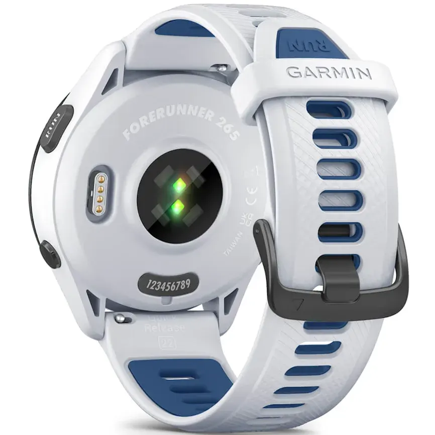 montres intelligentes Garmin Forerunner 265 Black Bezel with Whitestone Case and Whitestone/Tidal Blue Silicone Band - 010-02810-11 - photo 7