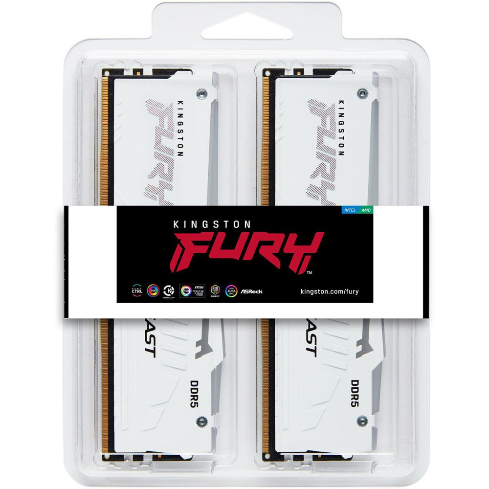 mémoire vive 32GB DDR5 6000MHz Kingston Fury Beast White RGB (KF560C36BWE2AK2-32) (2x16GB KIT) - photo 3