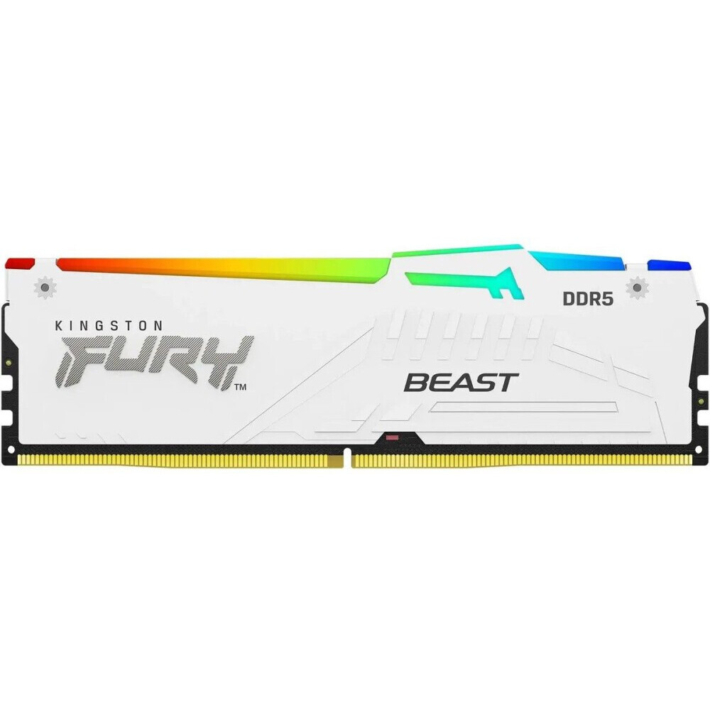 Mémoire vive 16GB DDR5 6000MHz Kingston Fury Beast White RGB (KF560C36BWE2A-16)