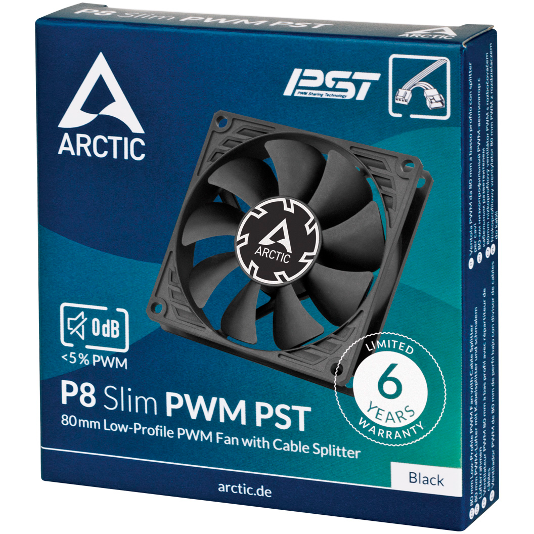 Ventilateur pour boîtier Arctic P8 Slim PWM PST Black - ACFAN00295A - photo 6